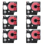 6PK Black on Red Label Tape 12mmx7m For DYMO D1 45017 LabelManager 400 450 450D