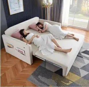 可折疊沙發床兩用客廳小戶型乳膠智慧儲物多功能坐臥北歐雙人布藝JD 夏季新品