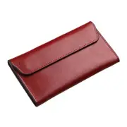 Retro Leather Envelope Women's Phone Card Holder Wallet, Thin Large Capacity ...