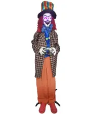Standing Clown With A Candy Plate Animated Halloween Decoration 1.8m