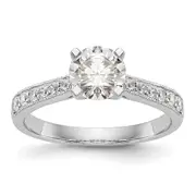 14k White Gold 1/4 Ct. Lab Grown Diamond VS/SI+ G+ 1 Ct. Center Round Engagement Ring