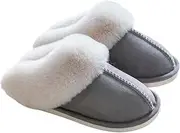 [Top G] TopG Fuzzy Memory Foam Slippers Fluffy Winter House Slippers Suede Slippers with Faux Fur Collar Indoor Outdoor