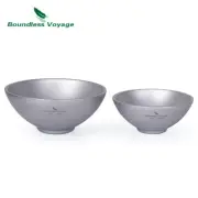Outdoor Titanium Double-Wall Bowl Camping Hiking Picnic Home Ultrlight Tableware