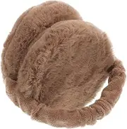 [CATIEBYE] Cozy Ladies Earmuffs for Winter 12cm Solid Plush Ear Warmer Hamburger Foldable Design Warm Outdoor Ski Cycling Earmuff