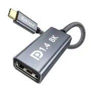 USB C to DisplayPort 1.4 Adapter, [8K@60Hz, 4K@240Hz, HDR] Thunderbolt 4/3 to...