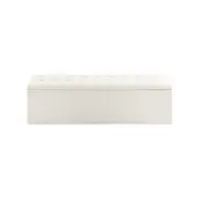 Oikiture Storage Ottoman Sherpa Xl White