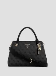 GUESS Women's Black Logo Noelle Satchel Bag