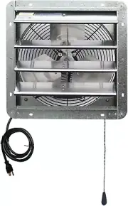 12in Shutter Exhaust Fan 800 CFM Attic Garage Grow Fan with 3 Speed Thermostat