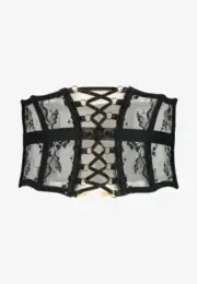 Agent Provocateur Essie Black Waspie AP4 Large NWT $195