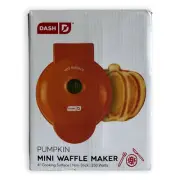 Dash Brand Pumpkin Mini Waffle Maker - 4" Cooking Surface, Non-Stick, 350 Watts