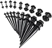 [Dickly] 18 Pieces Punk Ear Plug Tapers Kit Stretching Expander Stretchers Gauges 14g-00g