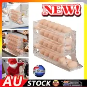4 Layers Automatic Rolling Egg Holder Refrigerator Egg Storage Box Container D7