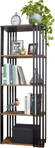 5-Tier Bookcase Display Shelf Storage Organizer Cabinet Stand Home Office Booksh