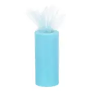 6" 25 Yards Glitter Tulle Ribbon Rolls Netting Fabric Light Blue