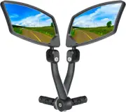 Bar End Bike Mirrors 1 PAIR, High–Definition Convex A:Silver Lens 1PAIR