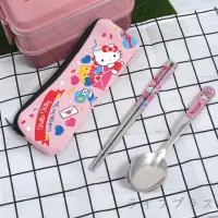 在飛比找momo購物網優惠-潛水布套餐具組-綜合/Kitty/Melody-2組入(餐具