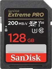 SanDisk 128GB Extreme PRO SDXC UHS I Memory Card C10 U3 V30 4K UHD SD Card