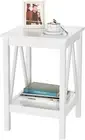 IDEALHOUSE White End Table, Small Side Table for Living Room Bedroom, 1