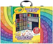 CRAYOLA Imagination Art Case, Portable Art Studio, 115 Pieces, Textured Rubbing Plates, Crayons, Markers, Pencils, Washable, Enough Tools to Fuel The Imagination, Great Kids
