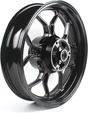 Gloss Black Rear Wheel Rim Compatible with Yamaha YZF R3 R25 2015-2024 ABS include, MT03 MT25 2015-2024, Bearing included, Motorcycle Replacement Accessories Parts