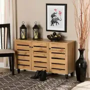 New Natural Wooden Shoe Storage Entryway Console Table Livingroom