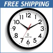 Eco-Friendly 14-Inch Wall Clock with Silent Quartz Movement - Black-White Design