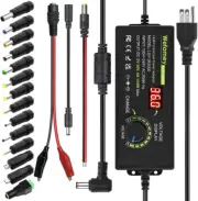 Universal 3-36V 4A AC/DC Adapter with 14 DC Tips, Safety Protection, and LCD Dis