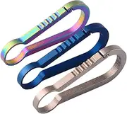 Carabiner Clip Keychain, 59/36mm Heavy Duty Titanium Alloy Car Key Snap Hook, Quick Release Camping Hiking Accessories for Men Women, pack of 3