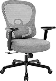 [ELABEST] Ergonomic Office Chair,Home Office Chair with Mesh Back,Multi-function Lumbar Support,Built-in Springs Seat,Executive Task Chair with 3-D Big Armrests,Tilt Function,Computer Desk Chair (Black)