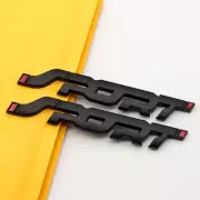 2x Matte Black Metal SPORT Car Emblem Rear Trunk Letter Logo Fender Turbo Badge (for: Honda Civic)