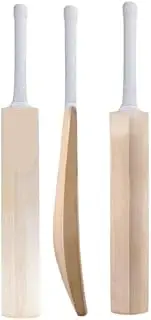 WOLF PRIDE Plain Poplar Willow Cricket Bat (.900g) & White Grip with Anti Scuff Sheet, Toe, and Cover