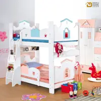 在飛比找momo購物網優惠-【WAKUHOME 瓦酷家具】兒童雙層床-夢幻城堡虹(上下舖