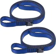 uxcell 24 Inch Nylon Climbing Slings, 2 Pack Strong Webbing Straps 18mm Rock Climbing Straps for Aerial Yoga Hammock Swing, Blue