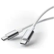 Momax Elite 60W 1.5m USB C-C PD Fast Charging Cable White - Support Apple iPhone, Samsung, Oppo, Oneplus, Nothing phone Fast Charging, Triple Braided Nylon. Aluminium Housing [DC30W]