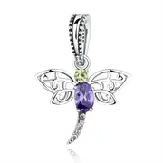 Sterling Silver Cute Dragonfly Hypoallergenic Dangle Charm