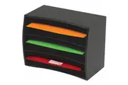 Marbig Desktop Document Paper Organiser Wooden 6 Tier Black