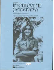 OLIVIA NEWTON-JOHN IF YOU LOVE ME (LET ME KNOW) SHEET MUSIC PIANO/V/GUITAR 1974