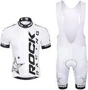 Cycling Jersey Set Road Bike Short Sleeves Cycling Kits,Cycling Clothing Quick Dry Sets,Running, Outdoor Recreation,White,XS