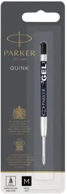 New 2 x Genuine BLACK Parker Quin Gel Ballpoint Pen Refill 0.7mm tip