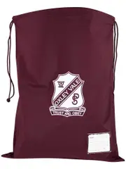Maroon Waterproof Drawstring Bag With Logo