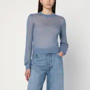 [Brunello Cucinelli] Semi-transparent avio-colored sweater XS Light blue
