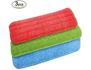 Spray Mop Microfibre Pads, 3pcs Microfibre Cleaning Pads For Spray Mops And Reveal Mops Washable, Water Spray Mop Cloth 14*42cm