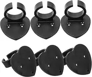 BESTonZON 6pcs Wall-mounted Microphone Holder Clip Heart-shaped Design Anti-rolling Ring Convenient Mic Wall Mount Bracket for Ktv Supplies and Accessories