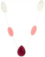 Samuel B. Silver Ruby, Pink Opal & Rainbow Moonstone Necklace