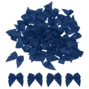150 Pcs Mini Ribbon Bow 1.2" Mini Fabric Satin Craft DIY Navy Blue