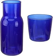 MAGICLULU Glass Water Kettle Tea Mug Set With Lid - Blue Cups, Clear Tea Kettle, Bedside Water Tumbler, Bottles, Iced Tea Maker Pitcher, Mugs - Hot and Cold Beverage Set