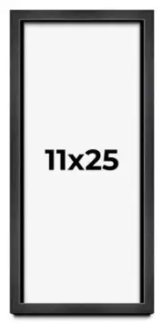 11x25 Shadow Box Frame Grey Charcoal Black | 0.875 Inches Deep | Solid Wood Shad