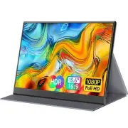 15.6 Inch 1080p Portable Monitor Ultra Slim HDMI USB Type C Eye Care Speakers