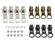 12 Pieces #5 Zipper Slider Repair Kits Black Bronze and Silver Zipper Sliders...