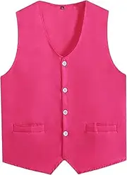 [inhzoy] Button Vest Volunteer Activity Uniform Waistcoat for Waiters Bartenders and Team Events